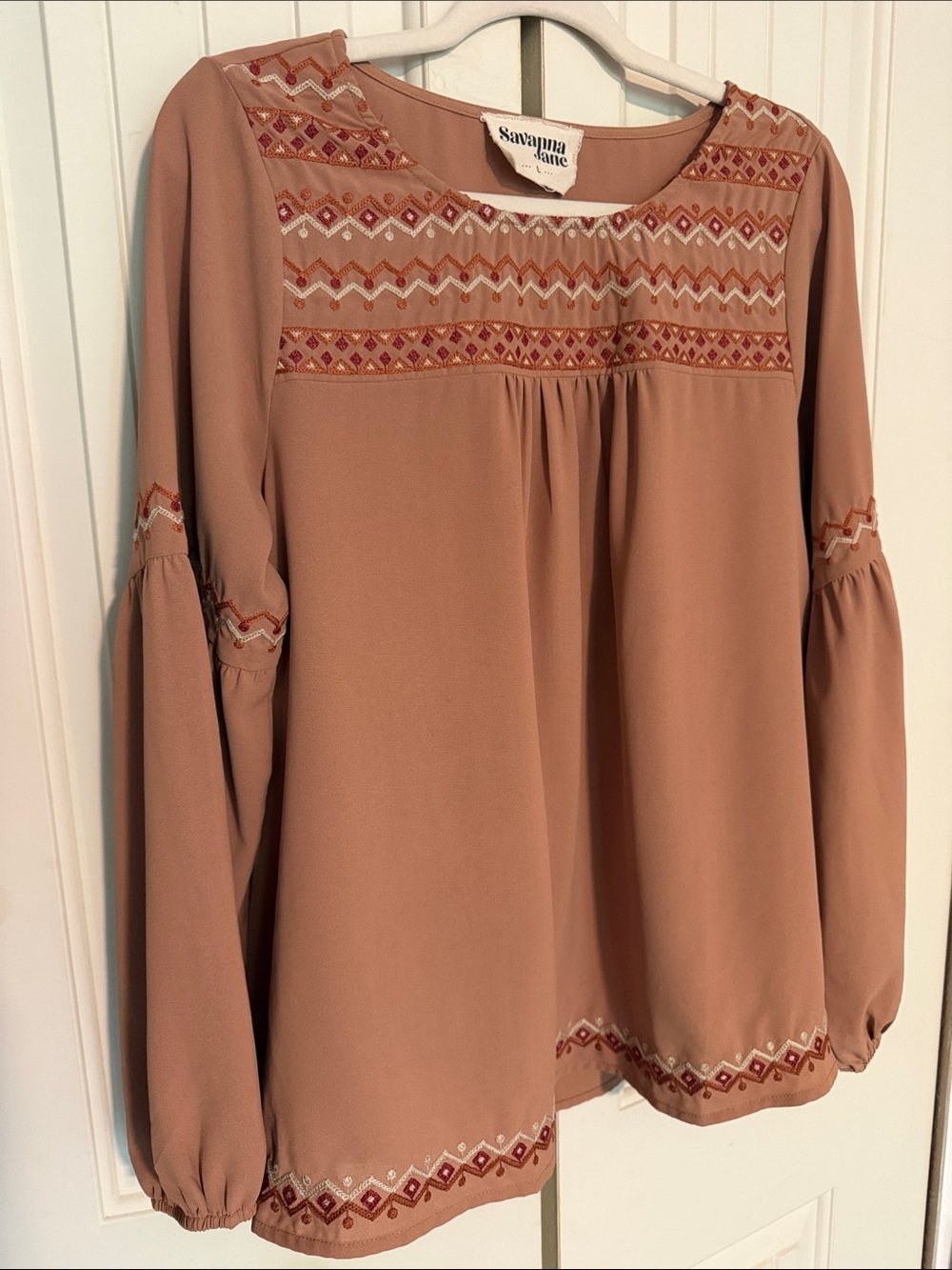 Savanna Jane Embroidered Peasant Tunic Boho